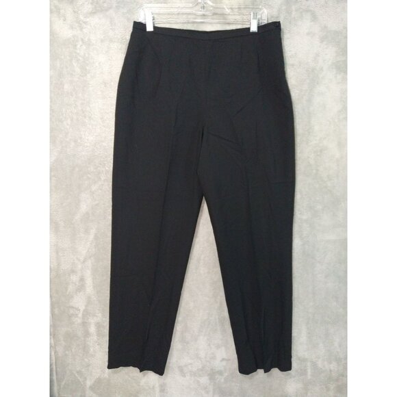 Brooks Brothers Pants - Brooks Brothers Dress Pants Womens 14 Petite Black Wool Flat Front High Rise